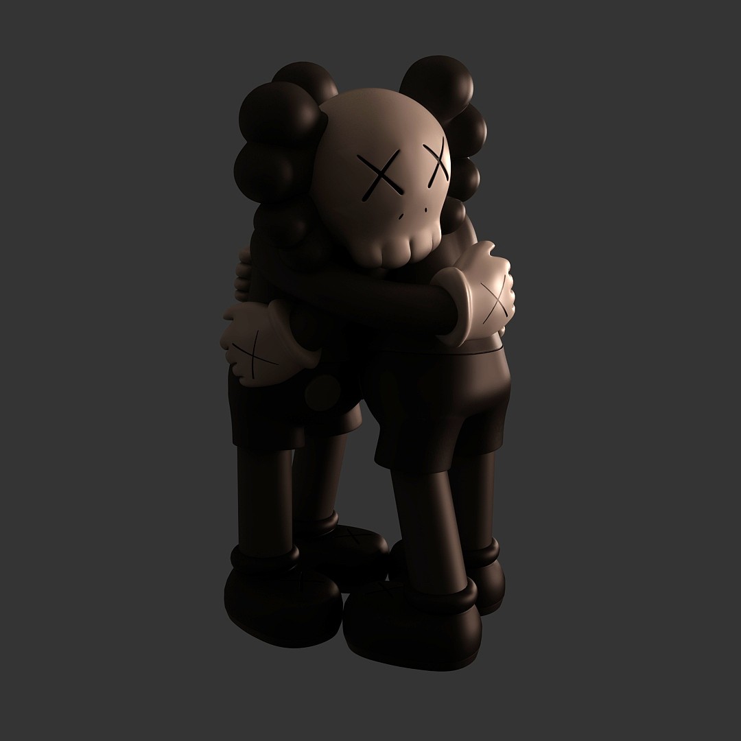 Cute Hugging Skull Figurine 3D Model Cute Hugging Skull Figurine 3D Model