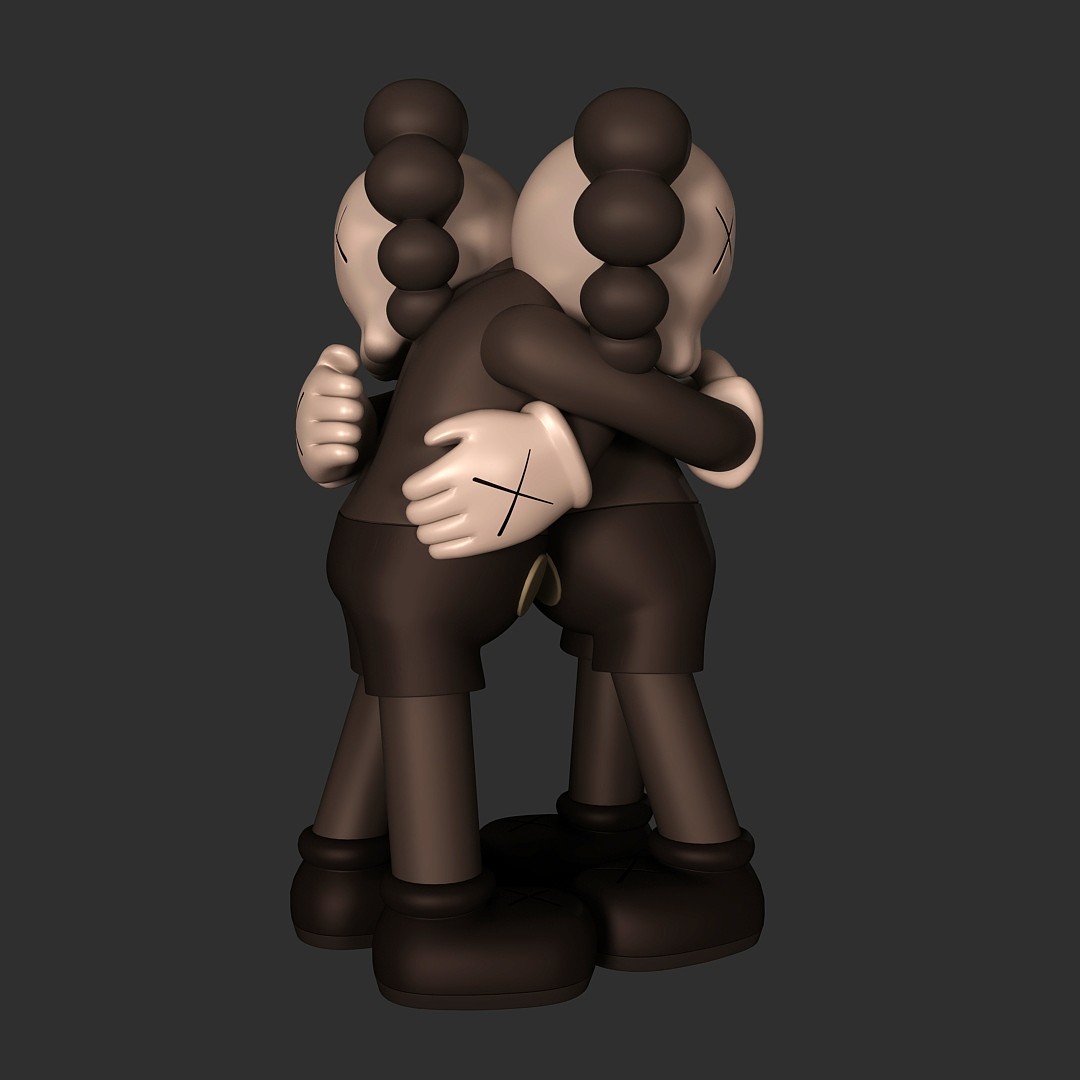 Cute Hugging Skull Figurine 3D Model Cute Hugging Skull Figurine 3D Model