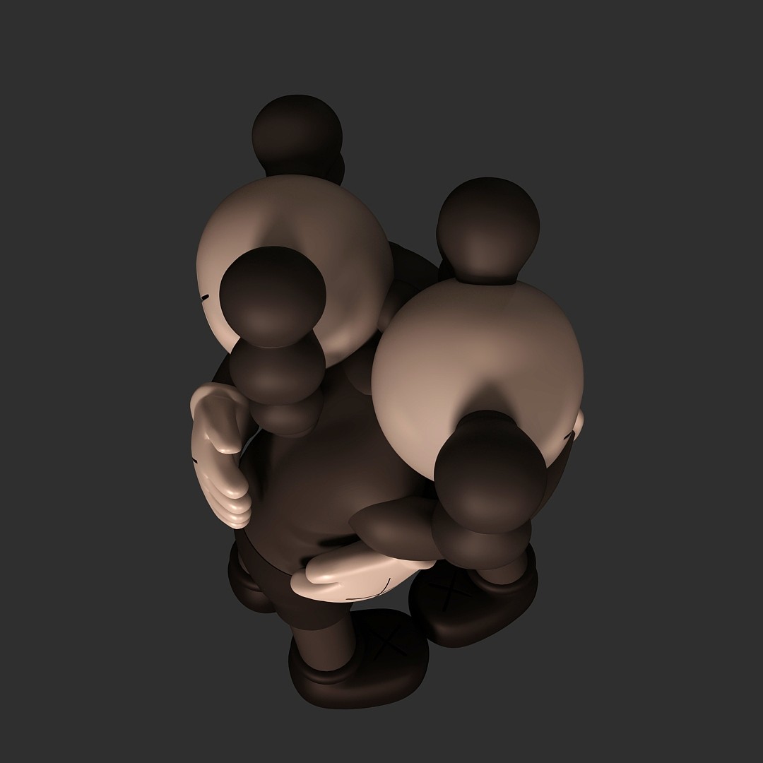 Cute Hugging Skull Figurine 3D Model Cute Hugging Skull Figurine 3D Model