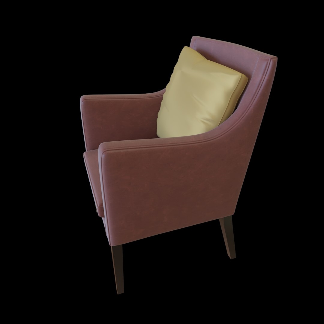 Modern Low Leather Armchair