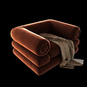 Modern Cylindrical Armrest Lounge Chair