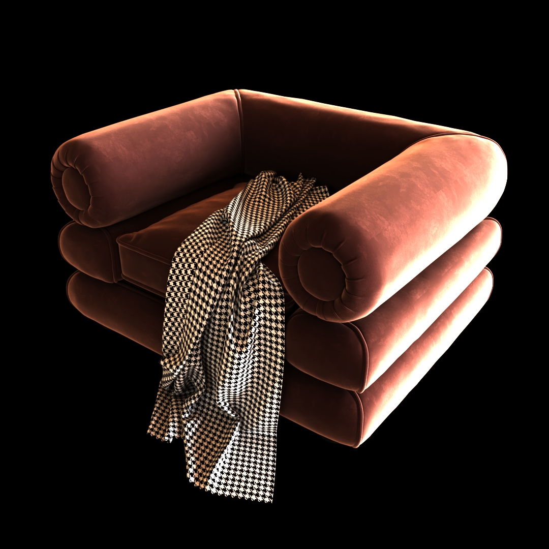 Modern Cylindrical Armrest Lounge Chair Modern Cylindrical Armrest Lounge Chair