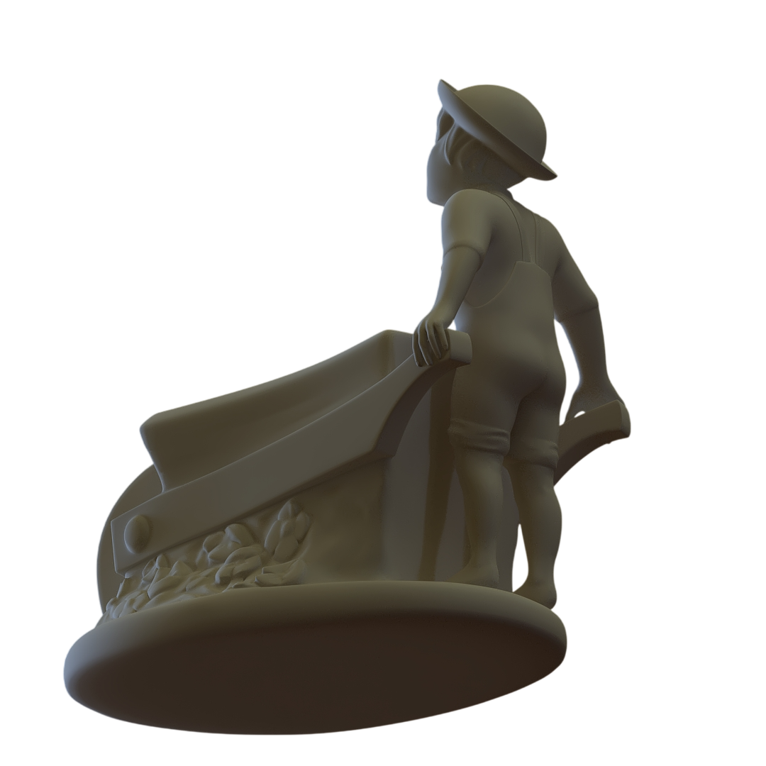 Miniature Miner Child Statue 3D Model | 3Diary