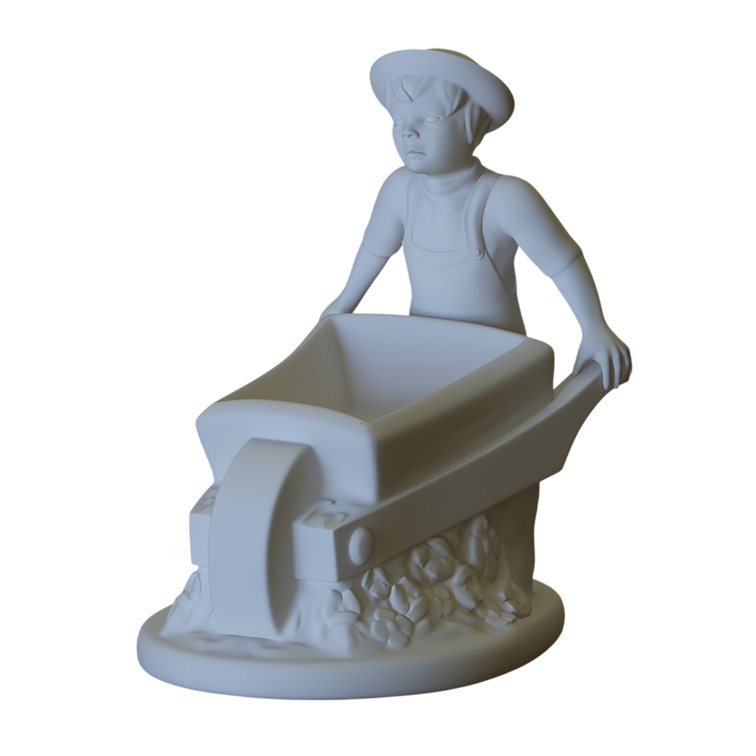 Miniature Miner Child Statue 3D Model | 3Diary