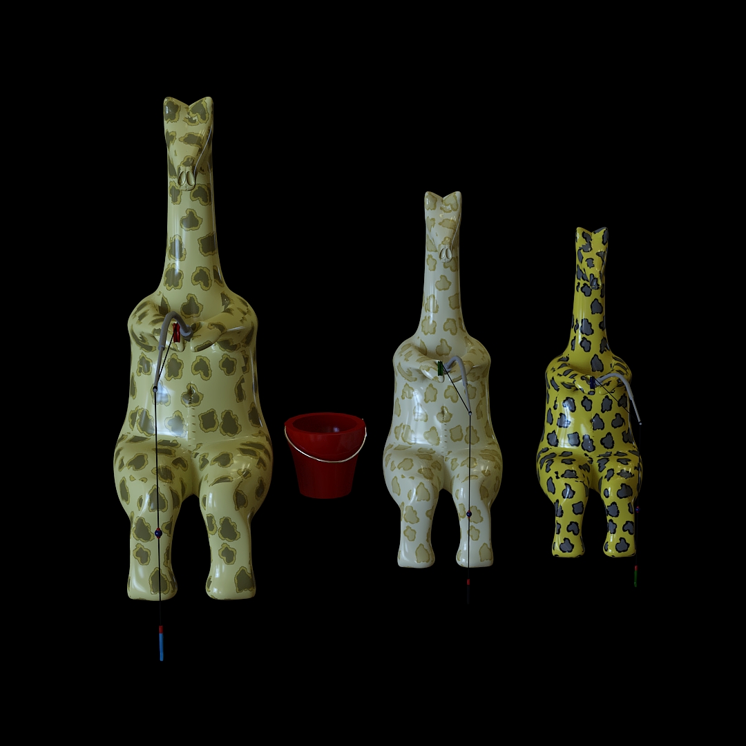 Giraffe Fishing Figurines